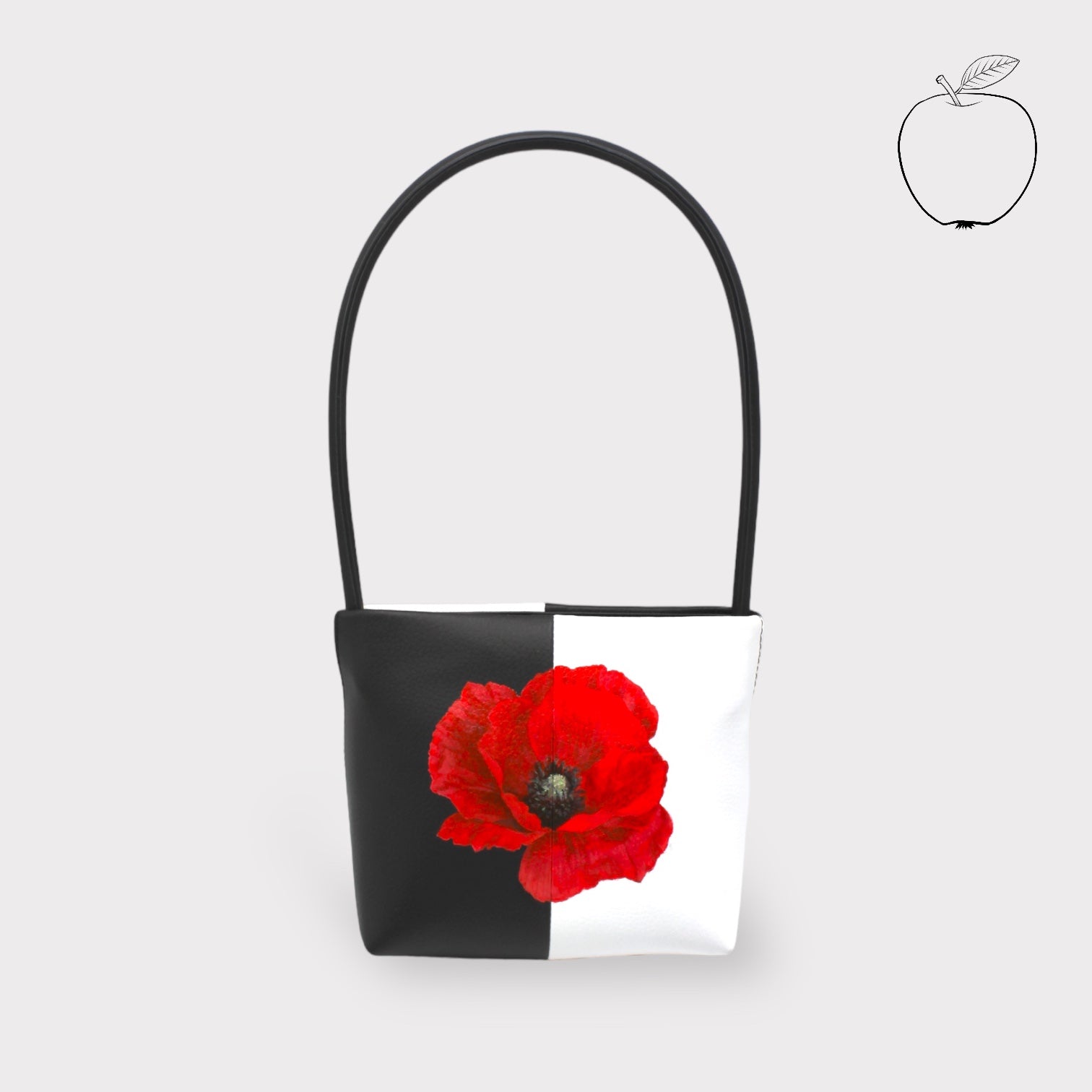 Plastic Bag Crochet Handbag with Poppy Decoration