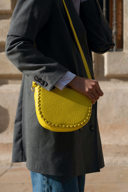 <tc>Jas - Borsa Da Sella In Pelle Fatta A Mano Giallo</tc>